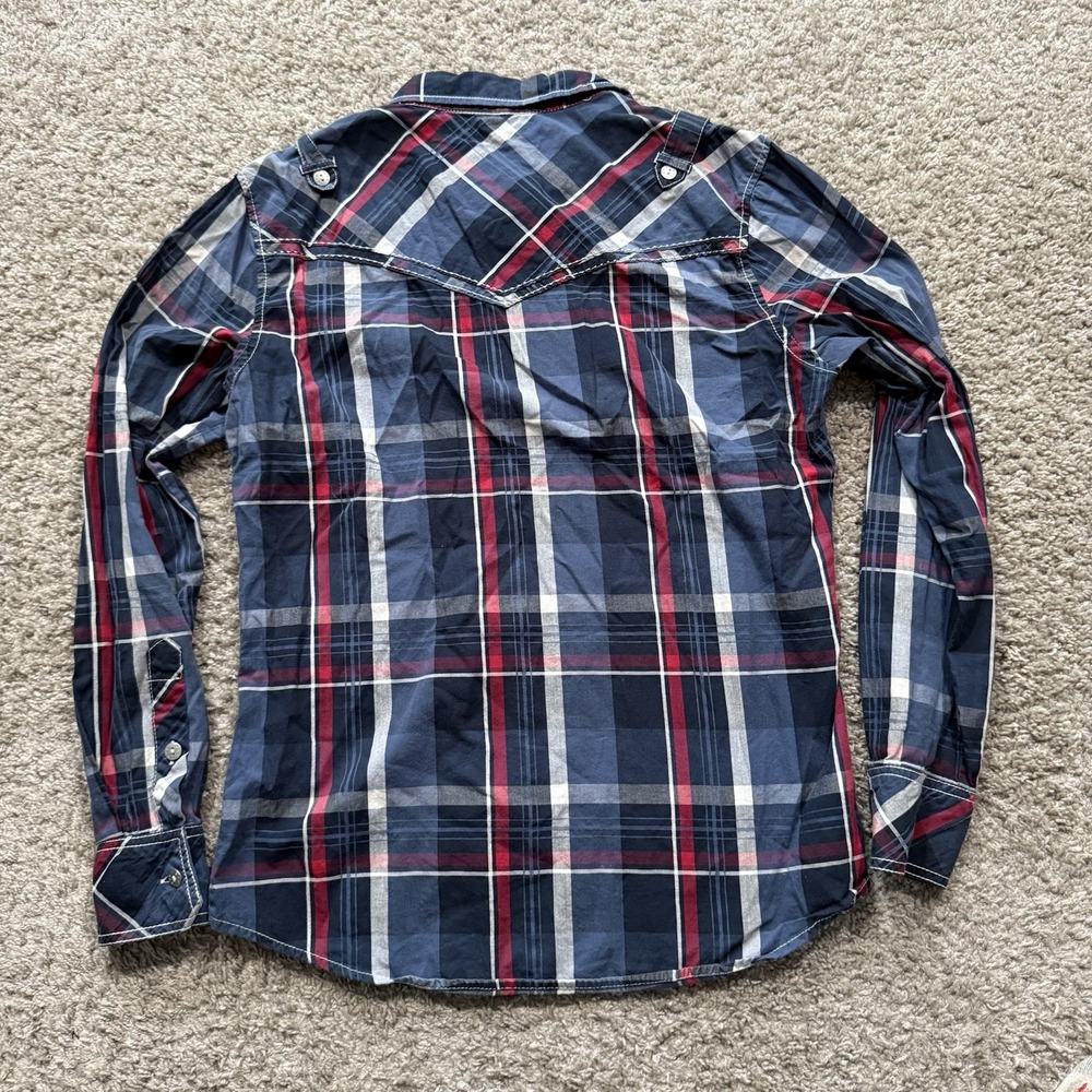 BKE Athletic Fit Men's Plaid Button Up Long Sleeve SZ S Double Chest Pockets - Picture 10 of 12
